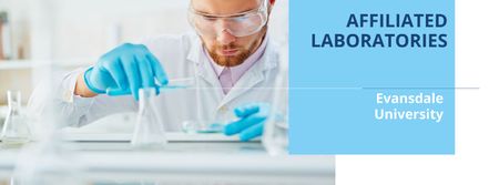 Designvorlage Affiliated laboratories in University with Scientist für Facebook cover