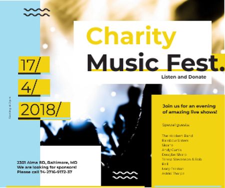 Plantilla de diseño de Charity Music Fest Large Rectangle 