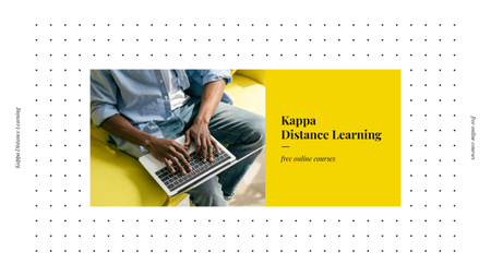 Plantilla de diseño de Online Learning with Man Typing on Laptop Youtube 