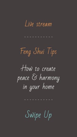 Feng Shui live stream announcement Instagram Story Design Template