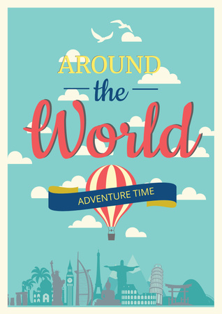 Platilla de diseño Around the world adventure Poster