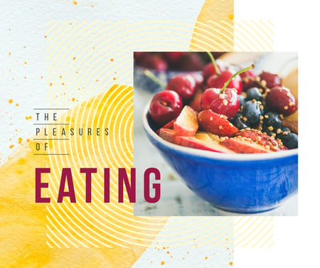 Healthy meal with berries Facebook Design Template