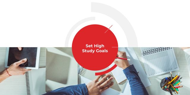 Set of Study Goals in Higher Educational Institution Image Design Template