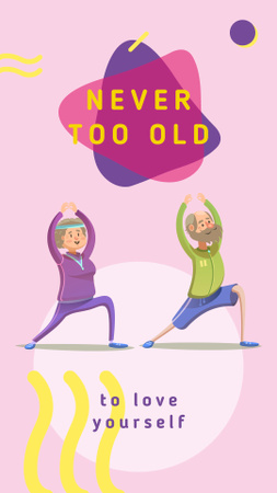 Designvorlage Old people exercising für Instagram Story