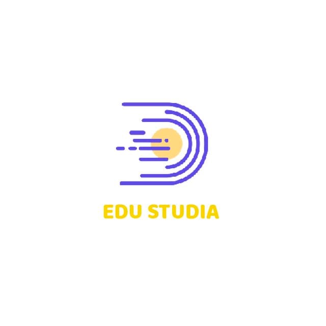 Education Studio with Planet in Space Animated Logo Design Template