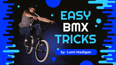 Ontwerpsjabloon van Youtube Thumbnail van BMX Tricks Man Jumping on Bike