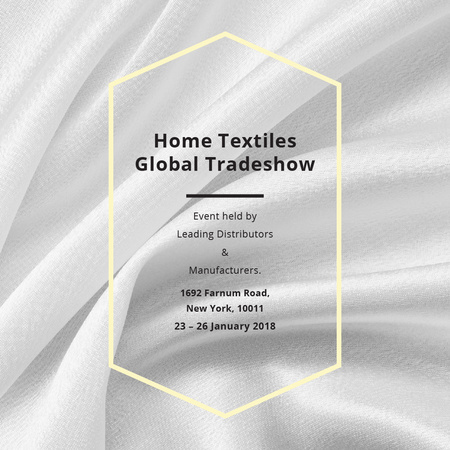 Home Textiles event announcement White Silk Instagram AD Modelo de Design
