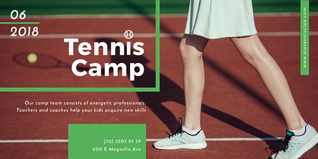 Plantilla de diseño de Tennis Camp postcard Image 