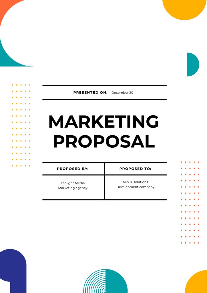 Platilla de diseño Professional Marketing Agency Services Offer In White Proposal