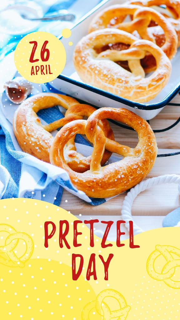 Platilla de diseño Delicious baked pretzels on Pretzel Day Instagram Story