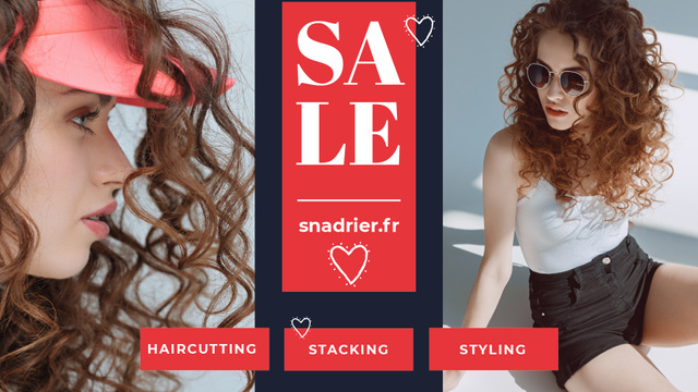Template di design Woman with Curly Hair in Red Full HD video