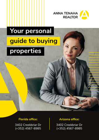 Template di design Real Estate Agent Smiling Confident Woman Flayer