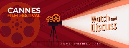 Cannes Film Festival projector Facebook Video cover tervezősablon