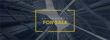 Skyscrapers for sale in yellow frame Facebook cover Design Template