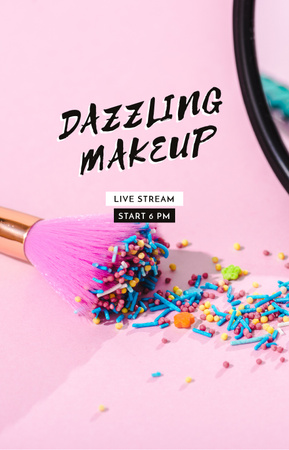 Bright Makeup concept with Brush IGTV Cover Design Template