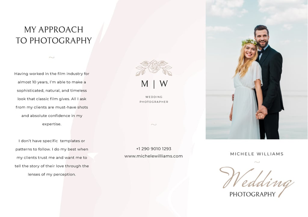 Wedding Photographer services Brochure Modelo de Design
