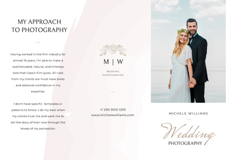 Plantilla de diseño de Wedding Photographer services Brochure 