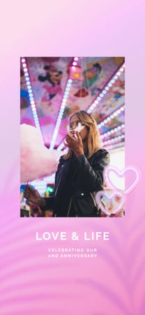 Girl by Carousel at Anniversary Party Snapchat Moment Filter Tasarım Şablonu