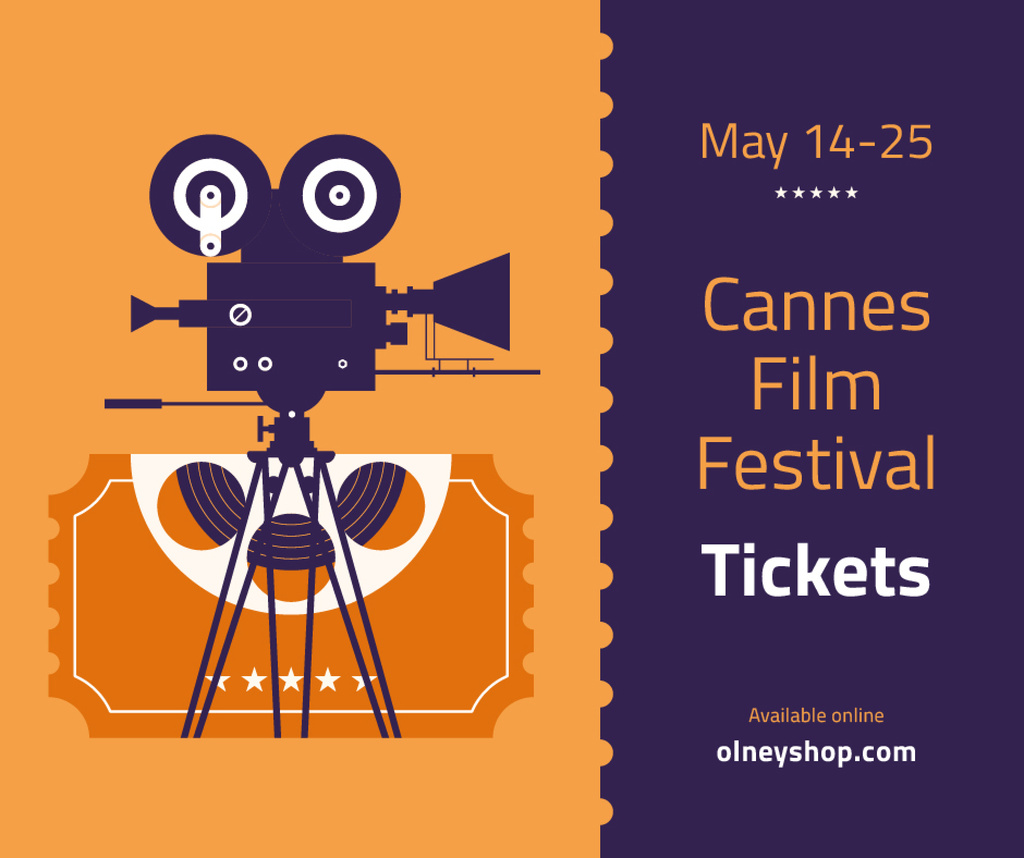 Cannes Film Festival tickets offer Online Facebook Post Template