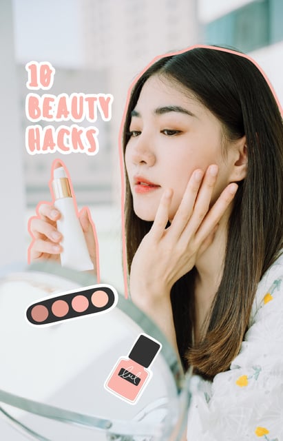 Young Girl applying Makeup IGTV Cover – шаблон для дизайна