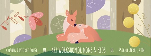 Deer embracing its kid Facebook Video cover tervezősablon