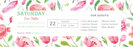 Eco Event Announcement Watercolor Flowers Pattern Tumblr – шаблон для дизайну