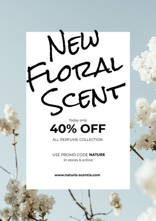 Ontwerpsjabloon van Poster van Perfume Offer with Flowers