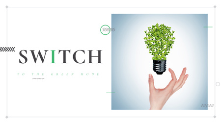 Eco Technologies Concept Light Bulb with Leaves Youtube Design Template