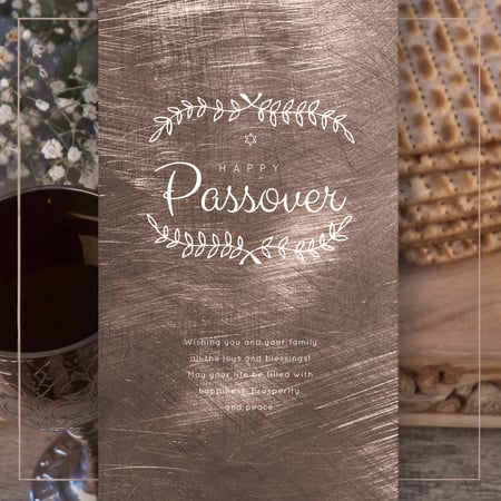 Happy Passover Table with Unleavened Bread Animated Post Šablona návrhu