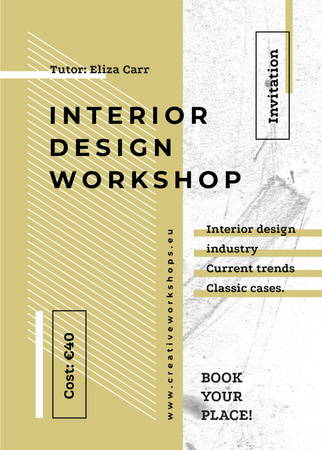 Ontwerpsjabloon van Invitation van Design Workshop ad on geometric pattern