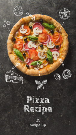 Plantilla de diseño de Delicious Italian Pizza menu Instagram Story 