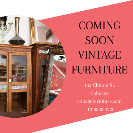 Plantilla de diseño de Vintage Furniture Shop Ad Antique Cupboard Instagram AD 
