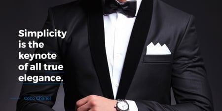 Elegance Quote Businessman Wearing Suit Image Πρότυπο σχεδίασης