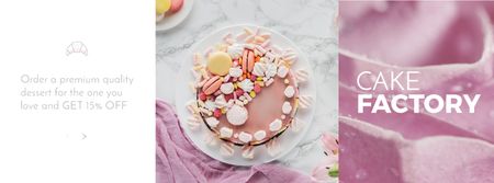 Special Offer with Sweet Pink Cake Facebook Video cover Modelo de Design