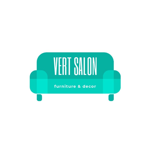 Modèle de visuel Furniture Salon Ad with Blue Sofa - Logo
