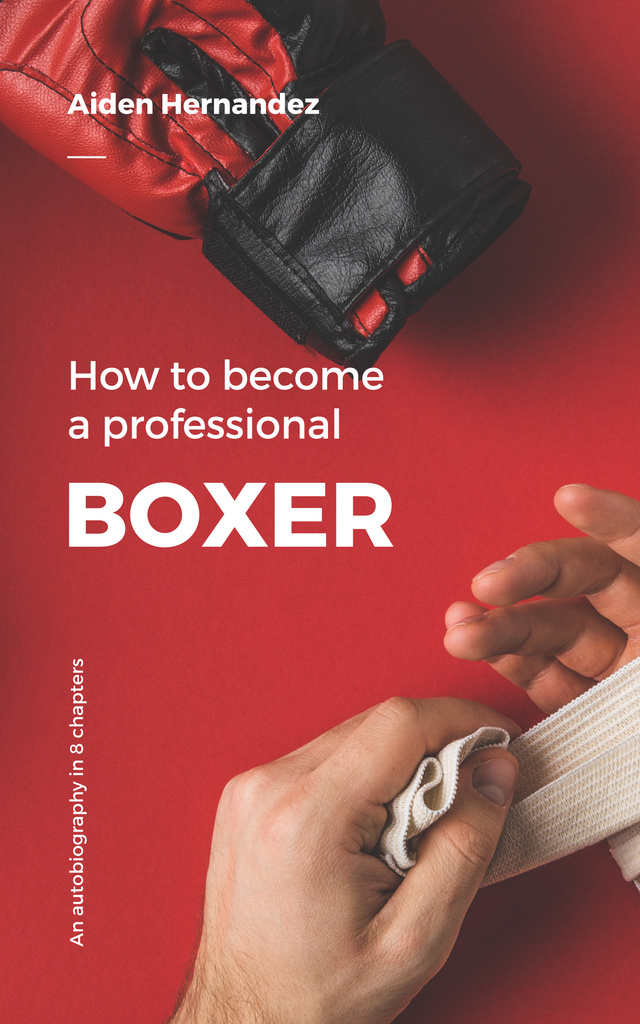 Tips on How to Become Professional Boxer on Red Book Cover tervezősablon
