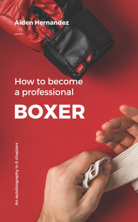 Ontwerpsjabloon van Book Cover van Tips on How to Become Professional Boxer on Red