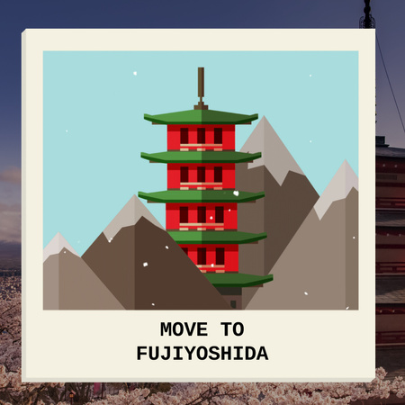 Szablon projektu Fujiyoshida famous Travelling spots Animated Post