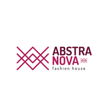 Template di design Annuncio di moda con icona di linee geometriche in viola Logo