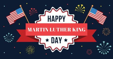 Martin Luther King day Greeting Facebook AD Modelo de Design