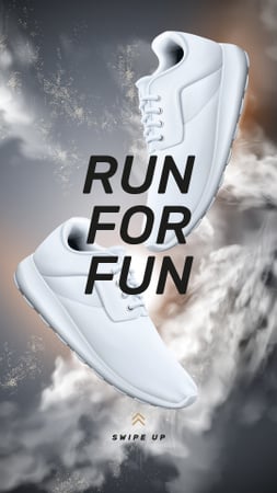 Motivational Quote with pair of sneakers Instagram Story Design Template