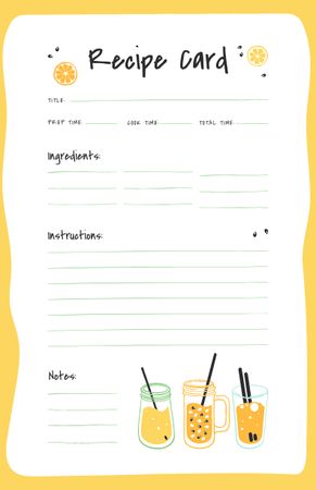 Fresh Fruit Juices Recipe Card tervezősablon