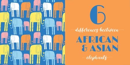 Platilla de diseño differences between african and asian elephants Image