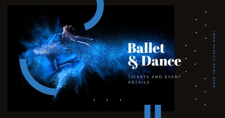 Designvorlage Leidenschaftliche professionelle Tänzerin in Blau für Facebook AD