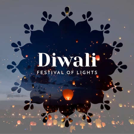 Designvorlage Happy Diwali celebration für Instagram