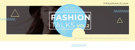 Plantilla de diseño de Fashion talks with Young attractive Woman Facebook cover 