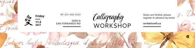 Calligraphy workshop Annoucement Twitterデザインテンプレート
