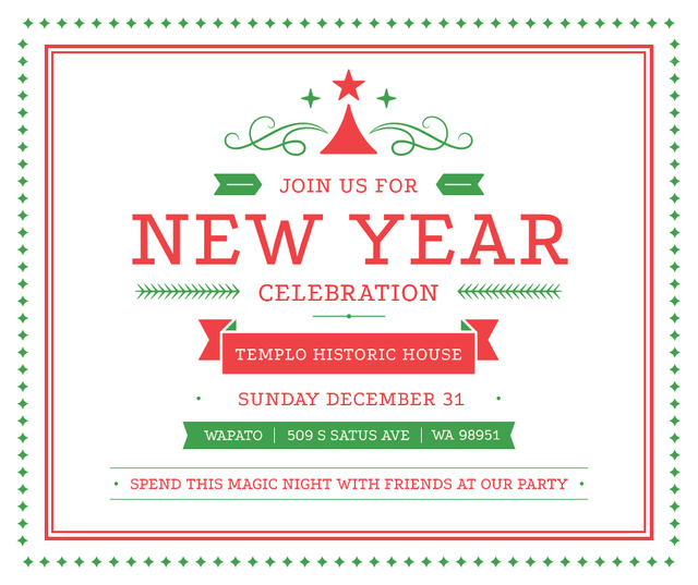 Designvorlage New Year celebration announcement für Facebook