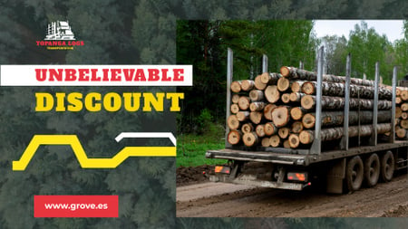 Transportation Services Offer Truck Delivering Logs Full HD video Tasarım Şablonu