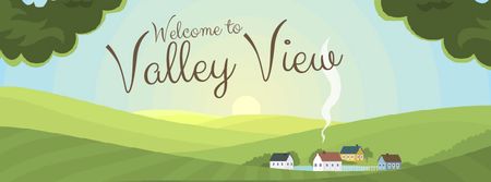 Szablon projektu Rural landscape with small village Facebook Video cover